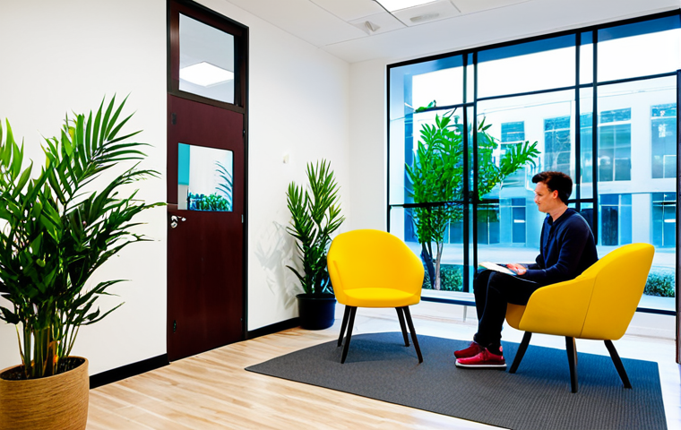 Modern Mental Wellness Hub**
"A bright, modern mental wellness center reception area, featuring comfortable seating, plants, and calming artwork, fully clothed individuals are engaging in quiet activities like reading or chatting, natural light, safe for work, appropriate content, professional, modest, family-friendly, perfect anatomy, correct proportions, natural pose, well-formed hands, proper finger count, natural body proportions, high quality, professional photography."
**
