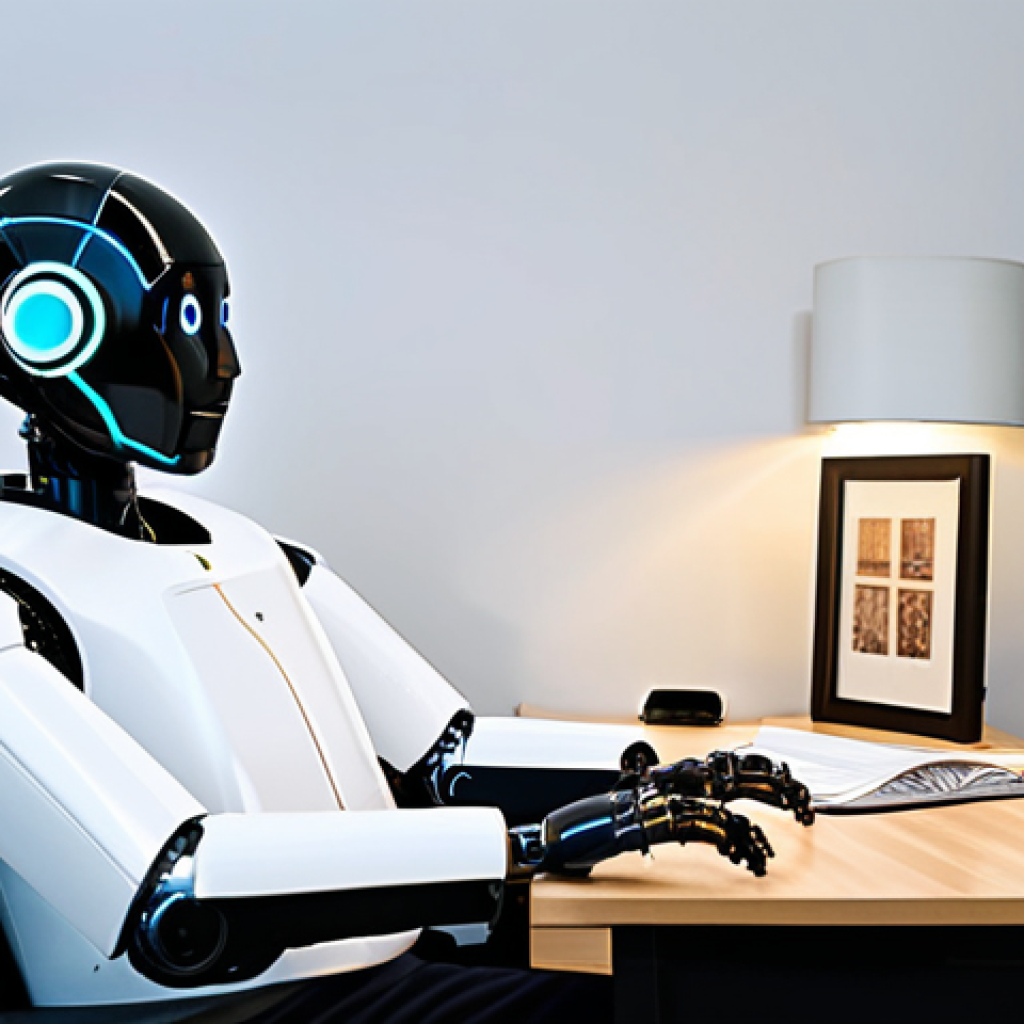 Culturally Sensitive Robot Therapist**
"A friendly, approachable robot therapist with a neutral design, sitting in a warmly lit, comfortable office. The office décor includes diverse artwork and cultural artifacts. The robot is displaying a gentle, empathetic facial expression. fully clothed, professional, safe for work, appropriate content, perfect anatomy, natural proportions, well-formed hands, proper finger count, professional lighting, family-friendly environment, modest design."
**