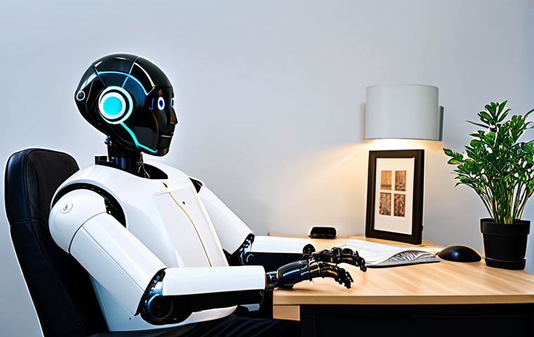 Culturally Sensitive Robot Therapist**
"A friendly, approachable robot therapist with a neutral design, sitting in a warmly lit, comfortable office. The office décor includes diverse artwork and cultural artifacts. The robot is displaying a gentle, empathetic facial expression. fully clothed, professional, safe for work, appropriate content, perfect anatomy, natural proportions, well-formed hands, proper finger count, professional lighting, family-friendly environment, modest design."
**
