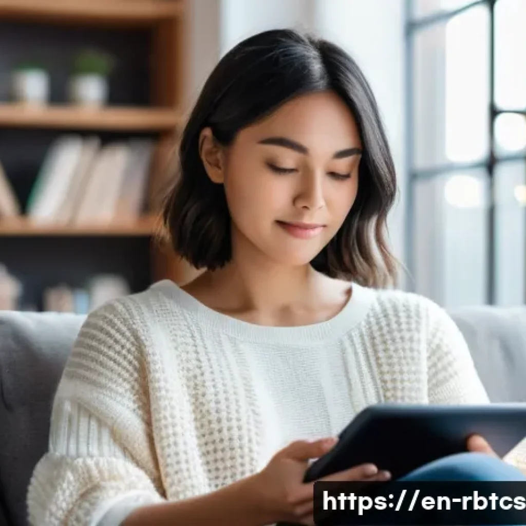로봇 심리상담의 비전 및 목표 설정 - **Prompt: Accessible & Discreet AI Support**
"A young adult, aged 20-35, with a serene and sligh...